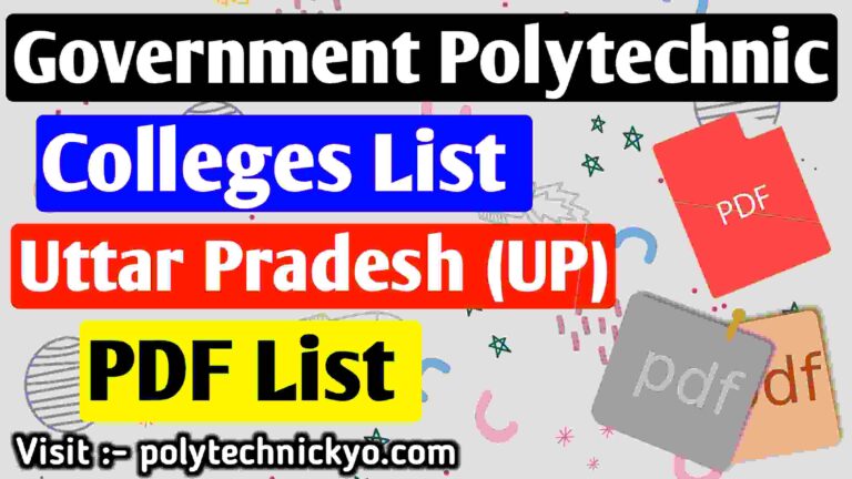 PDF List of Government Polytechnic Colleges in UP 2025 PDF List by polytechnickyo