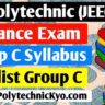 What is Group C Entrance Exam Syllabus for UP Polytechnic